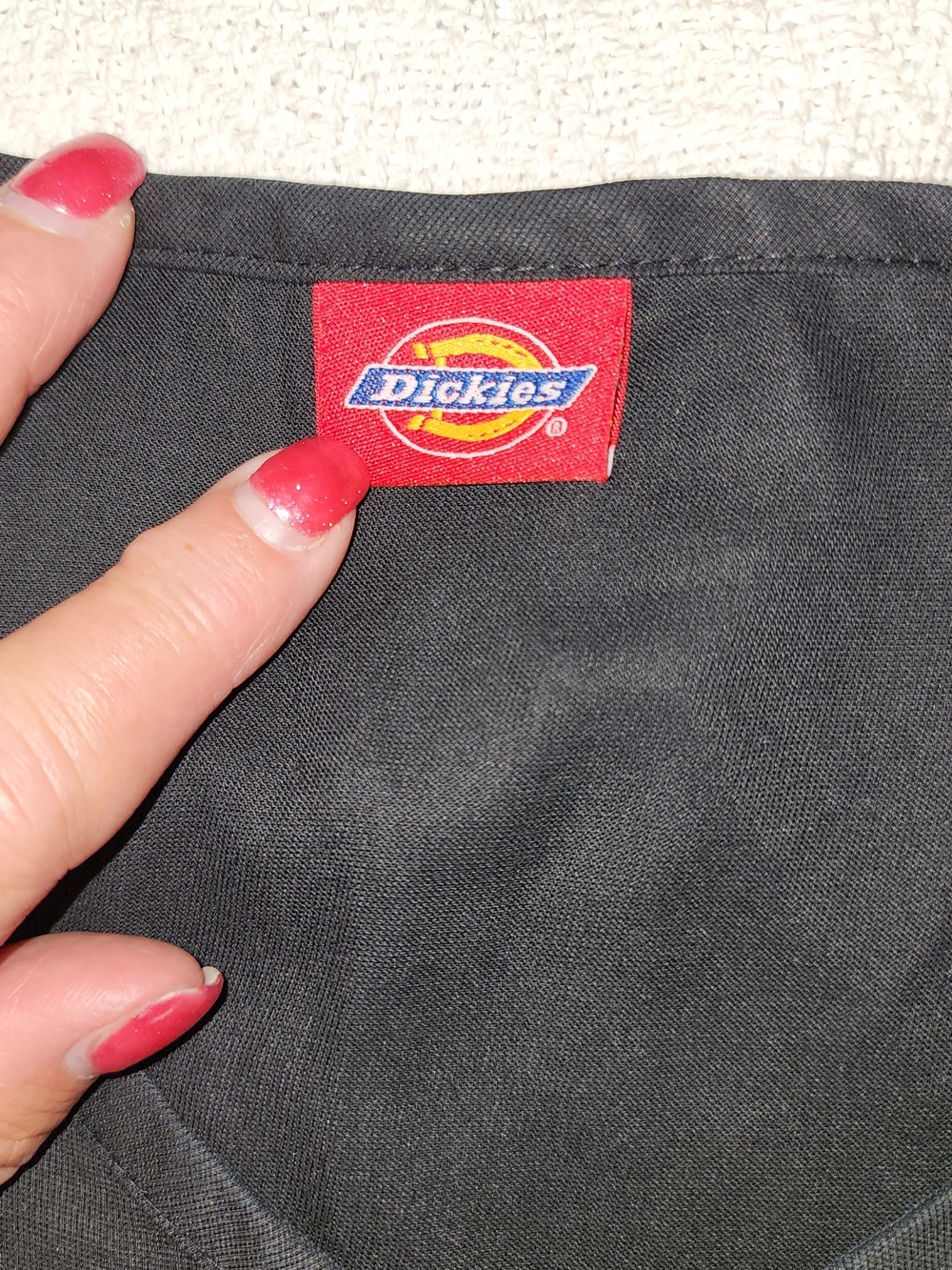 DICKIES EDS Signature Black Scrub Top Keyhole Notch V-Neck Pockets - Picture 2 of 12